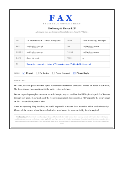 Fax cover sheet (classic)