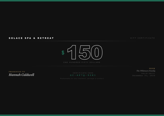 Gift certificate (bold)
