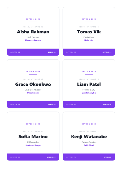 Name badges