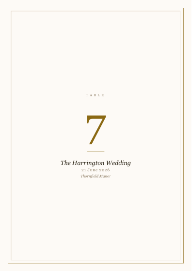 Table number