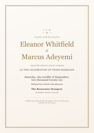 Wedding invitation