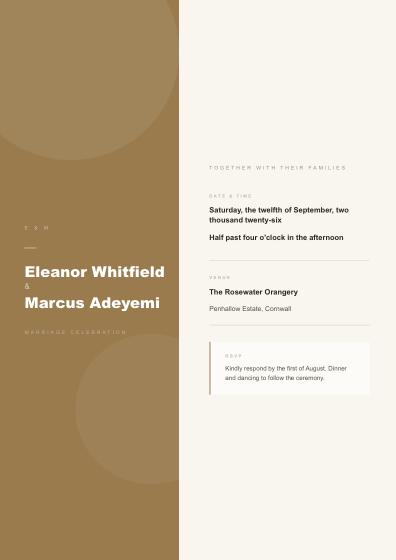 Wedding invitation (modern)